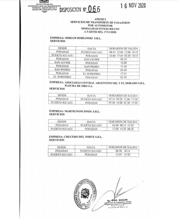 Hoy vuelve a funcionar el transporte interurbano en Misiones 3 6 - 3 1 - 5