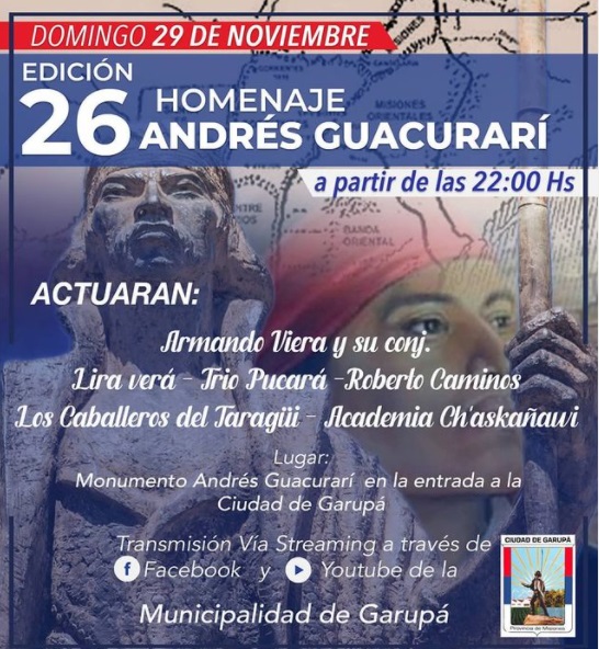 Garupá homenajeará hoy a Andrés Guacurarí con un festival que será transmitido vía streaming 1 2 - Garupa1 1 - 1