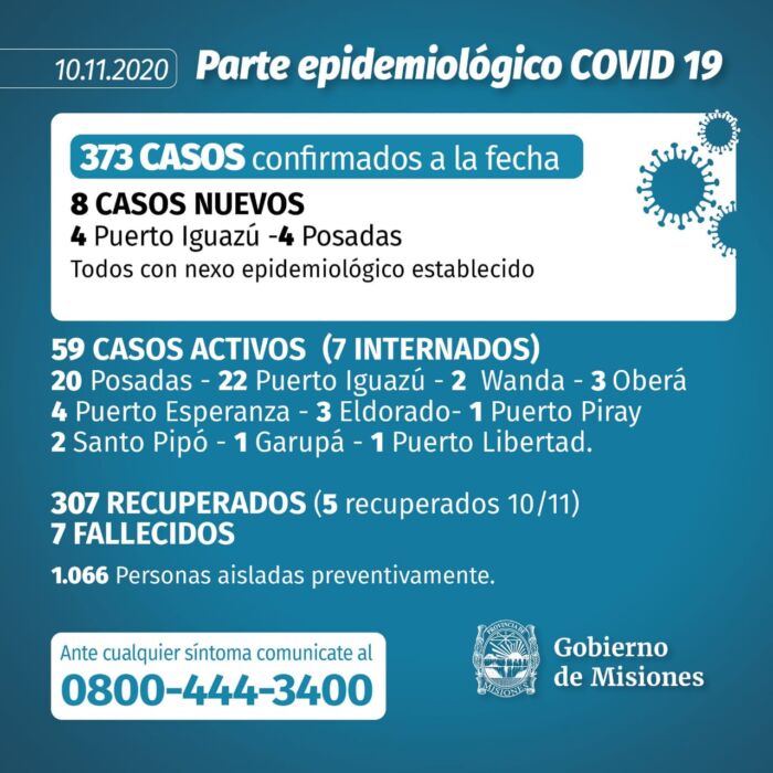 Misiones confirmó 8 nuevos casos positivos de Covid-19 y 5 pacientes recuperados 1 2 - Parte 7 - 1