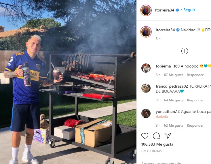 Un futbolista del Atlético Madrid y la selección de Uruguay pasó la Navidad con la camiseta de Boca 1 2 - FUT - 1