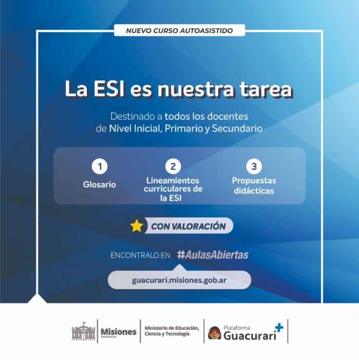 Plataforma Guacurarí brinda un nuevo curso asistido sobre ESI 1 2 - ESInuestratarea - 1