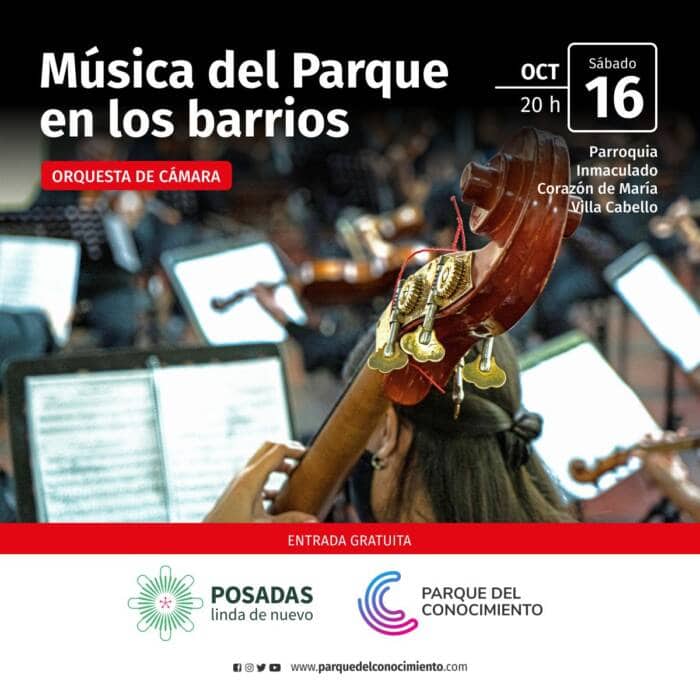 Johann Strauss Jr. y Mozart sonarán en la parroquia Inmaculado Corazón, en Villa Cabello 1 2 - Musica del Parque en los barrios 16OCT flyer - 1