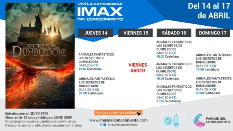 "Animales fantásticos: Los secretos de Dumbledore" se estrena en el Imax del Conocimiento 1 2 - Cartelera del IMAX Animales f - 1
