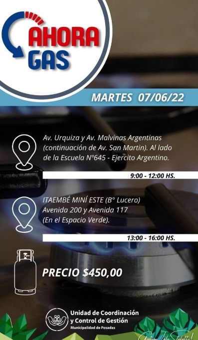 Conocé los lugares que recorrerá este martes el "Ahora Gas" en Posadas 1 2 - Ahora Gas - 1