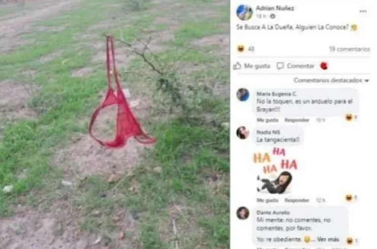 Se olvidó la bombacha en una plaza y en las redes iniciaron una campaña para que aparezca 1 2 - Se olvido la bombacha1 - 1