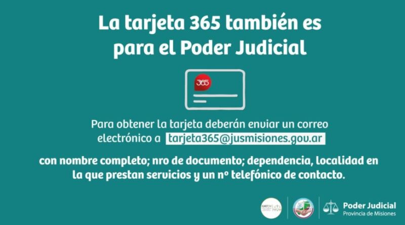La tarjeta 365 también es para el Poder Judicial de Misiones 1 2 - tarjeta 365 1 - 1