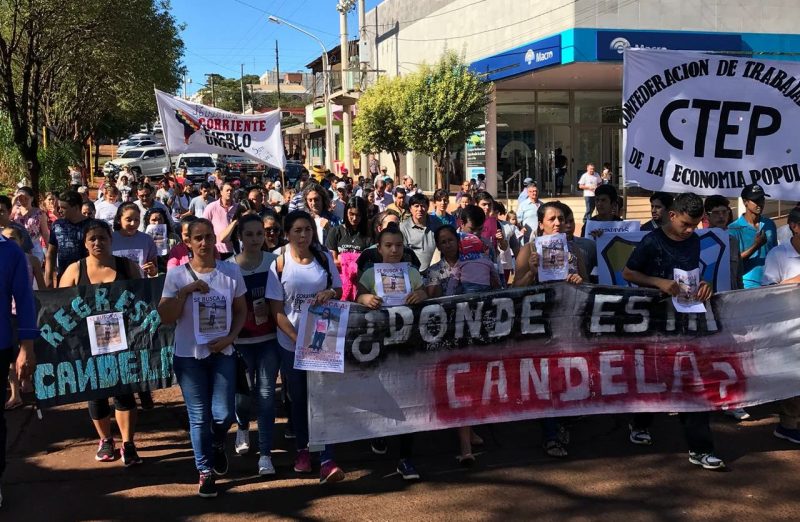 San Vicente marchó reclamando celeridad en la búsqueda de una joven desaparecida