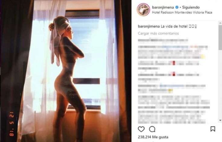 Jimena Barón publicó una foto desnuda