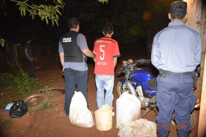 Jardín América: lo atraparon con 13 kilos de marihuana