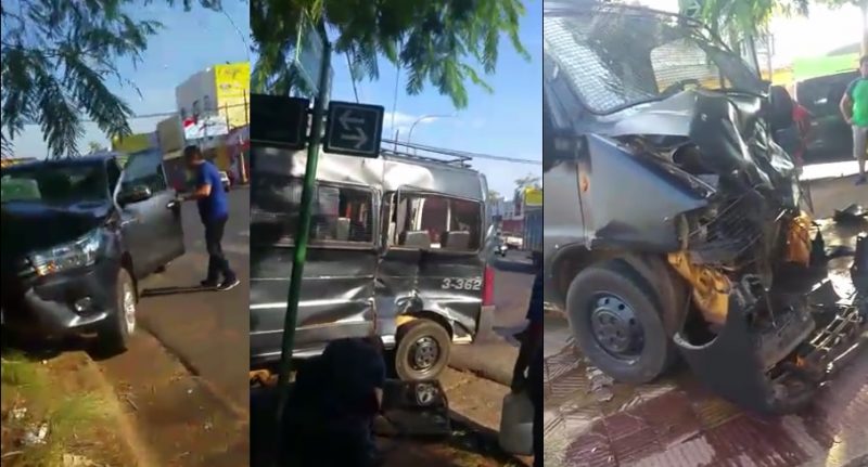 Choque entre móvil policial y camioneta dejó como saldo tres heridos