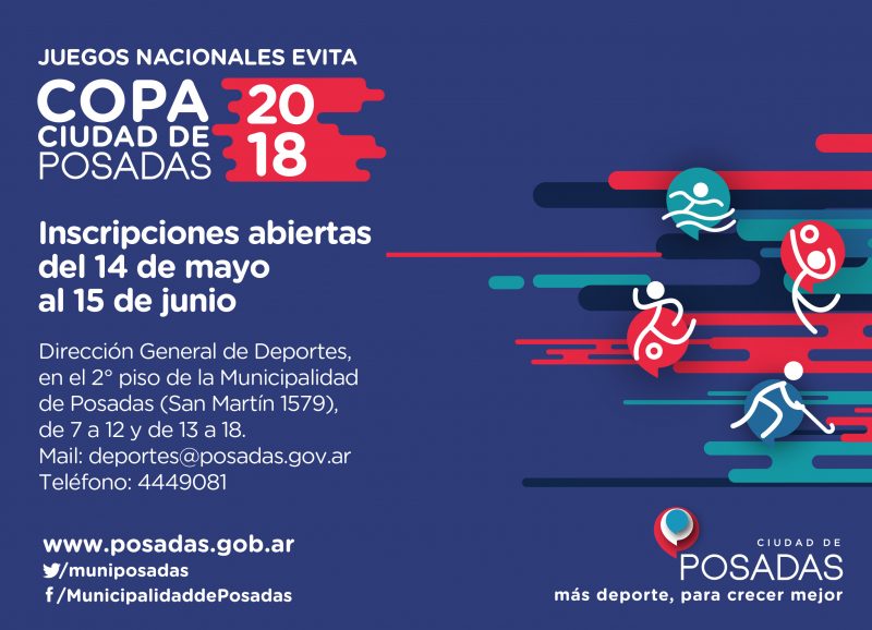 El 14 de mayo comienzan las inscripciones para los juegos Evita-Copa