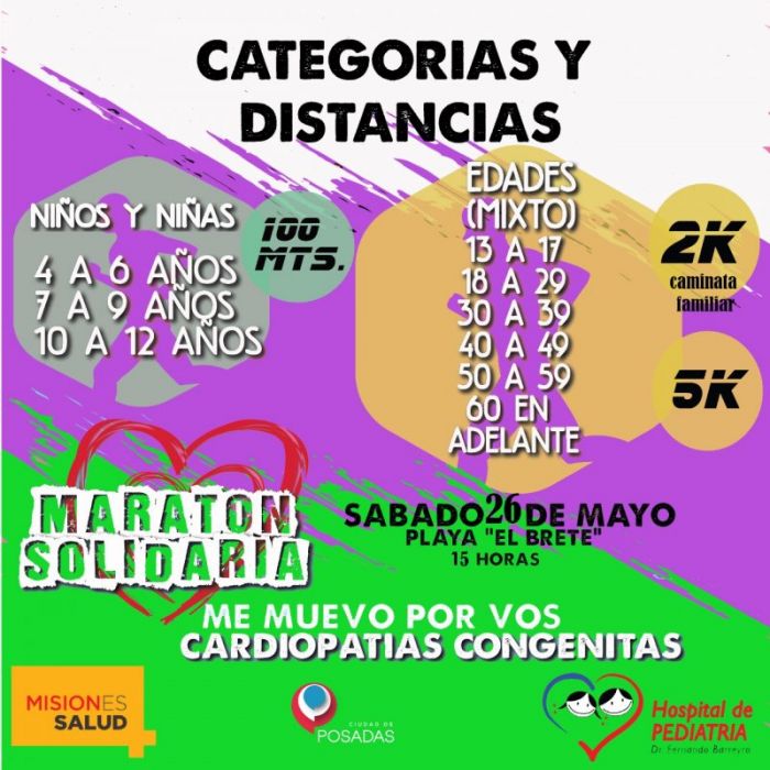 El sábado se realizara la Maratón Solidaria  “Me Muevo Por Vos” en la Costanera
