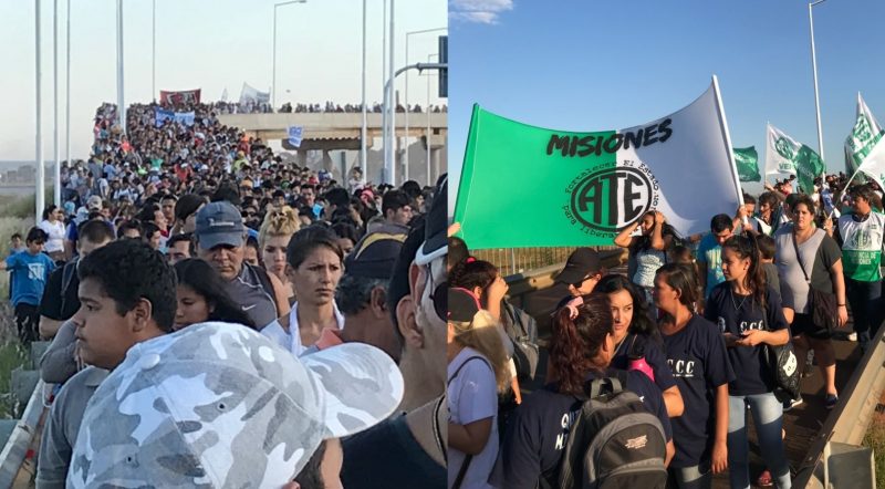 Marcha Federal: multitudinaria columna de organizaciones partió desde Posadas