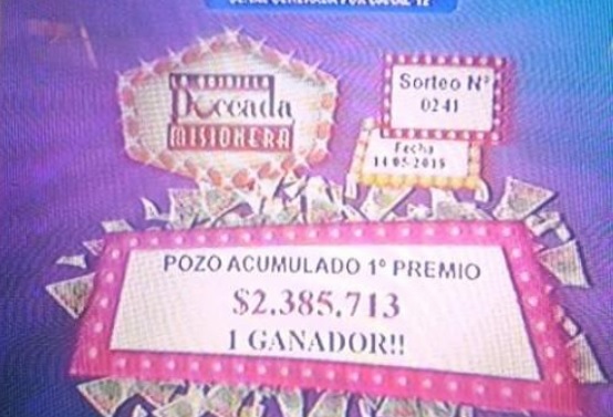 Un posadeño se llevó más de 2 millones 300 mil pesos en la Poceada Misionera