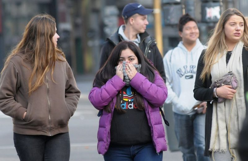 Más de la mitad del país bajo los cinco grados
