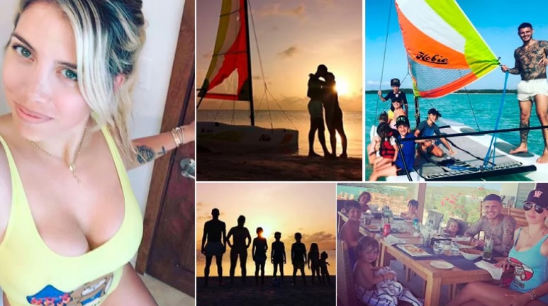 Wanda Nara y Mauro Icardi, vacaciones extra large