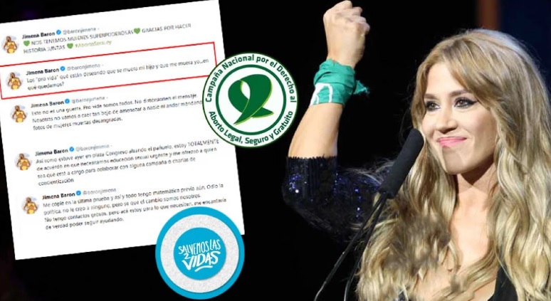 La respuesta de Jimena Barón a las agresiones en Twitter tras la media sanción del aborto legal