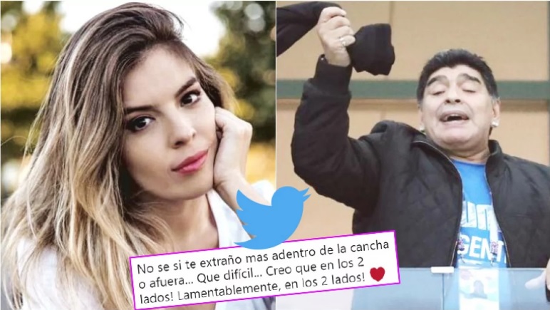 Dalma Maradona y un emotivo mensaje a su papá: «No sé si te extraño más adentro de la cancha o afuera»