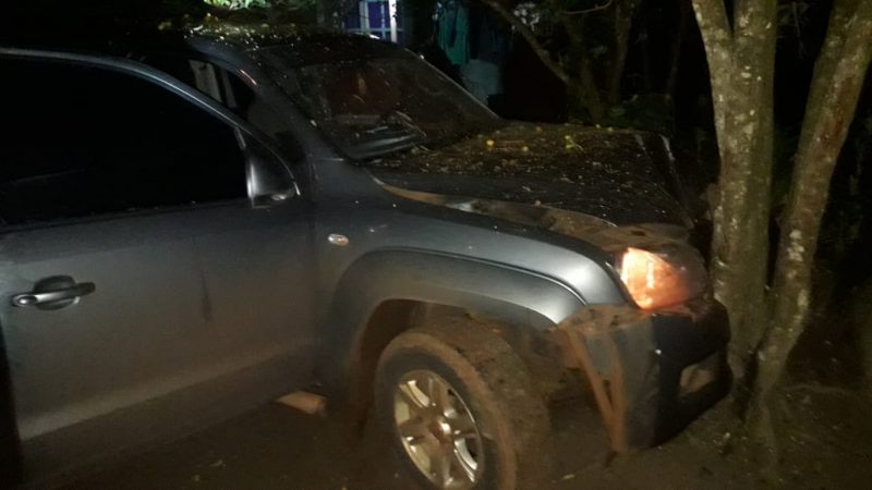 Montecarlo: robaron una camioneta y en la huida, chocaron contra un árbol