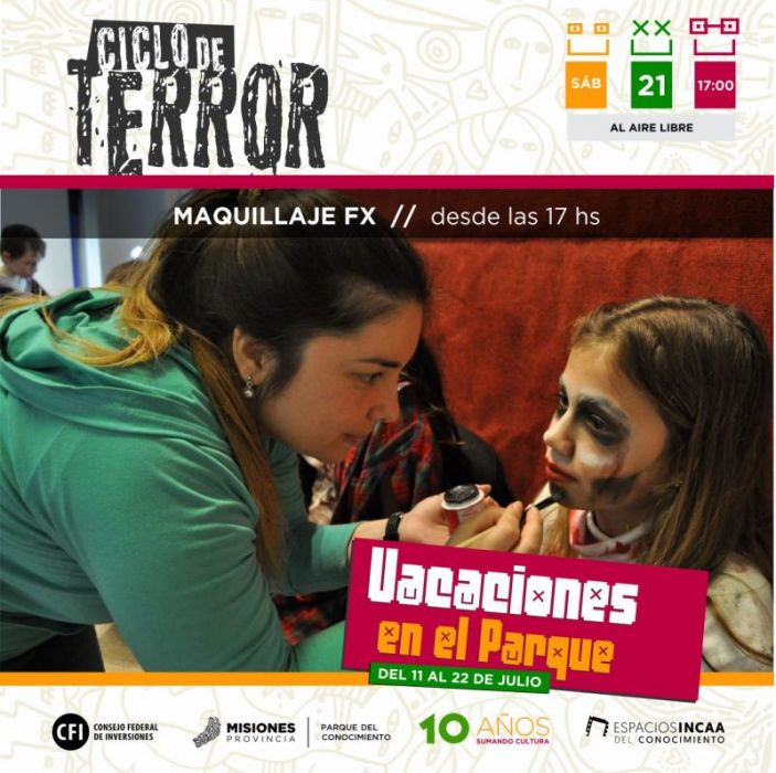 Hoy el Parque se pone de terror con la Marcha Zombie y pelis de terror 2 4 - Flyer maquillaje - 3