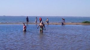 Guardavidas aprovecharon la bajada del río para limpiar la playa de Miguel Lanús 1 2 - WhatsApp Image 2018 07 18 at 13.51.10 - 1