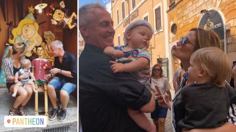 Las divertidas postales del viaje de Paula Chaves y Marley con sus hijos por Italia