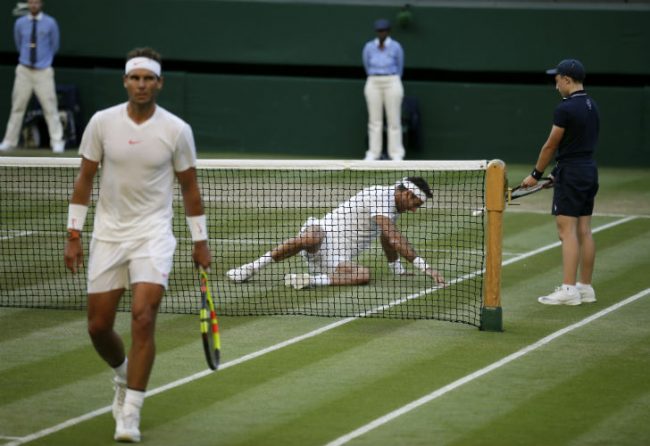 Del Potro chocó con Nadal y se despidió de Wimbledon