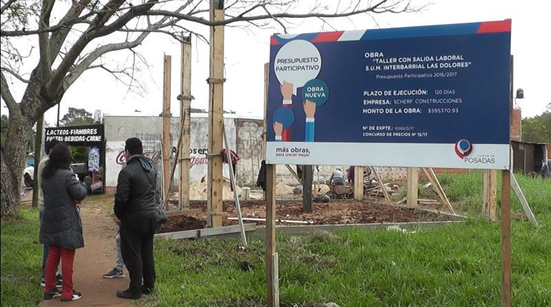 Presupuesto Participativo: inició la construcción del SUM en barrio El Mensú