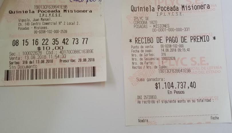 Posadeña ganó más de un millón de pesos con La Poceada