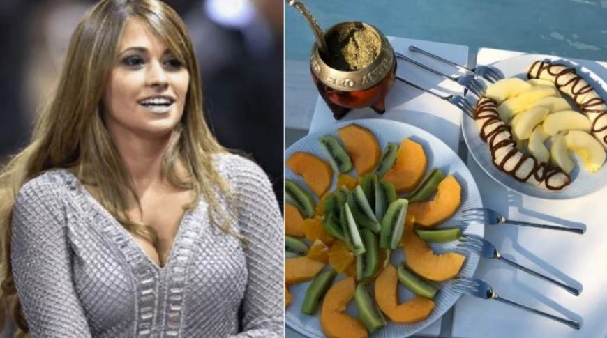 Antonela Roccuzzo mostró su particular merienda: mucha fruta… ¡y mate!