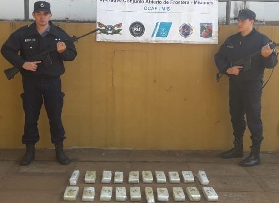 Iguazú: incautan 34 “panes” de marihuana en las 2 Mil Hectáreas