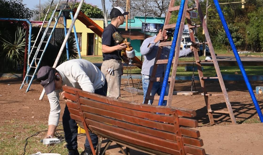 Realizaron trabajos de mejoramiento en la plaza del barrio San Miguel de Posadas