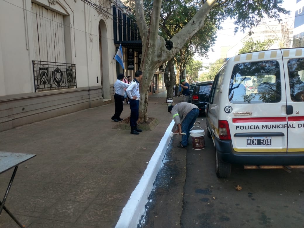 SEM Posadas: iniciaron la demarcación de los cordones de la calle Bolívar