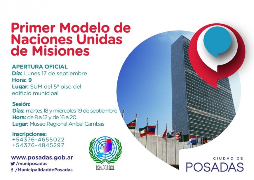 Se realizará el Primer Modelo de Naciones Unidas de Misiones