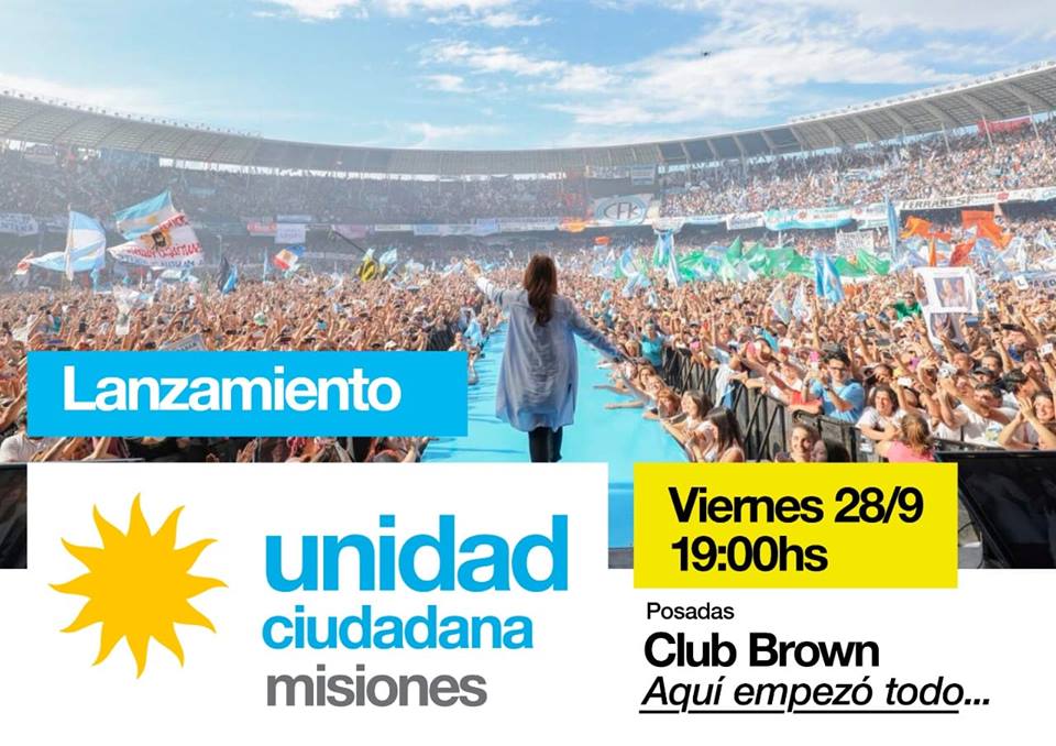 Unidad Ciudadana lanzará oficialmente su espacio en Misiones