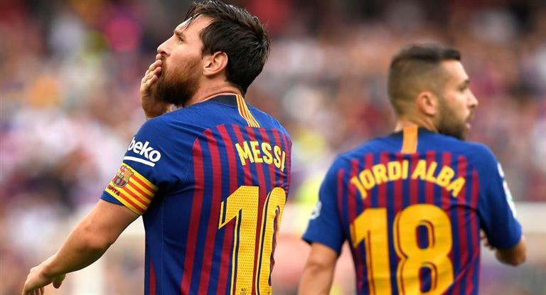 Messi hizo de todo en la goleada de Barcelona a Huesca