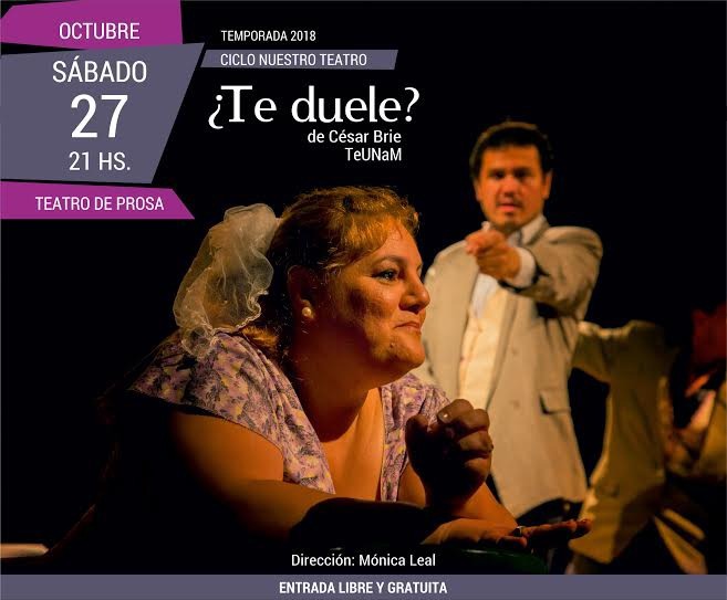 Parque del Conocimiento: el sábado presentarán “¿Te duele?” en el Teatro de Prosa