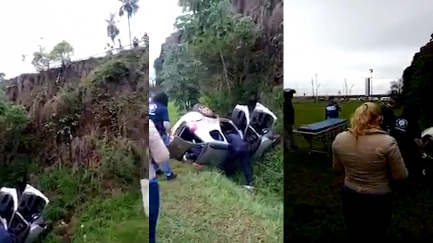 Insólito hecho en la Costanera: camioneta se precipitó en la zona de la cascada