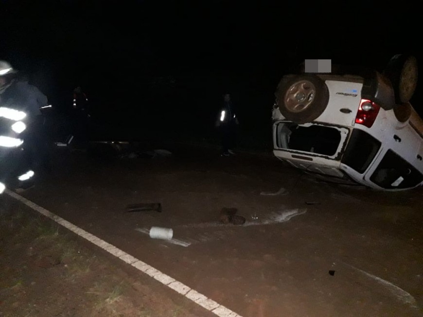 El Soberbio: falleció automovilista tras choque y vuelco en ruta Costera II