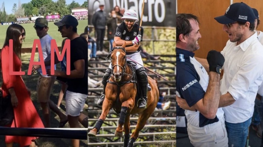 Pampita apoyó en la cancha a Polito Pieres en la final de polo
