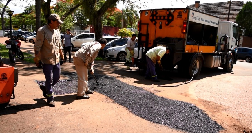 Concretaron trabajos de bacheo en Villa Sarita