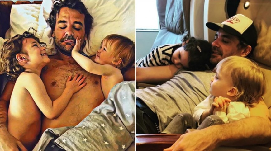 La foto más tierna de Pedro Alfonso con Olivia y Baltazar, sus hijos