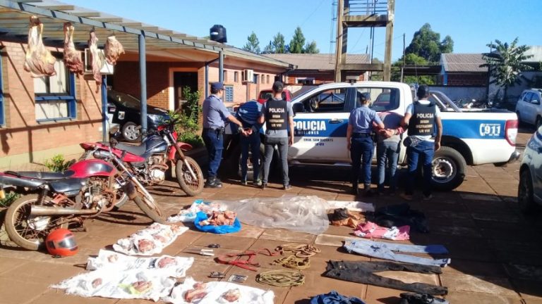 Abigeato en San Vicente: detuvieron a dos hombres y secuestraron 115 kg de carne