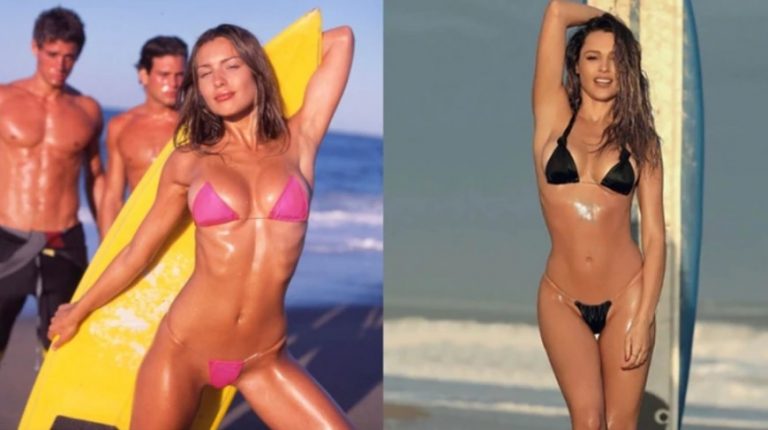 Pampita hizo una producción de fotos con la misma bikini que la lanzó a la fama
