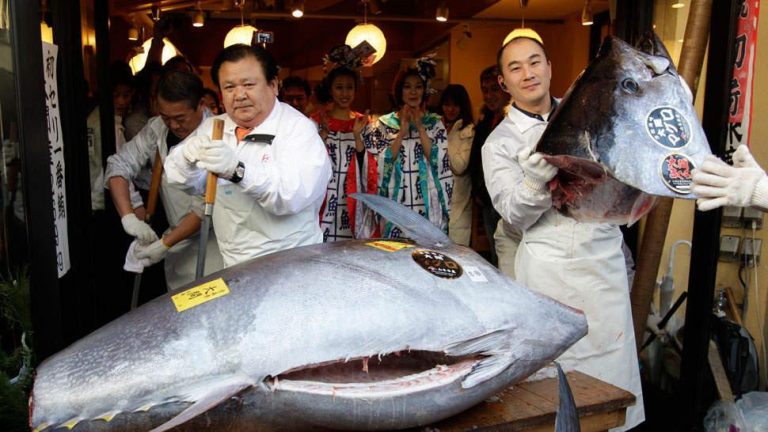 Un atún de 278 kilogramos alcanzó el precio récord en la primera subasta del año en Tokio