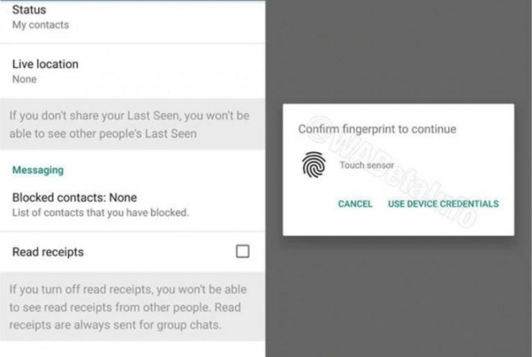 WhatsApp puso a prueba el bloqueo con huella dactilar en su última beta