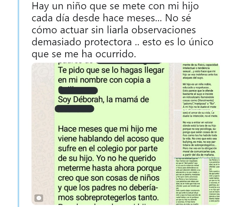 Le hacían bullying a su hijo y escribió un largo mensaje de WhatsApp a los padres del acosador