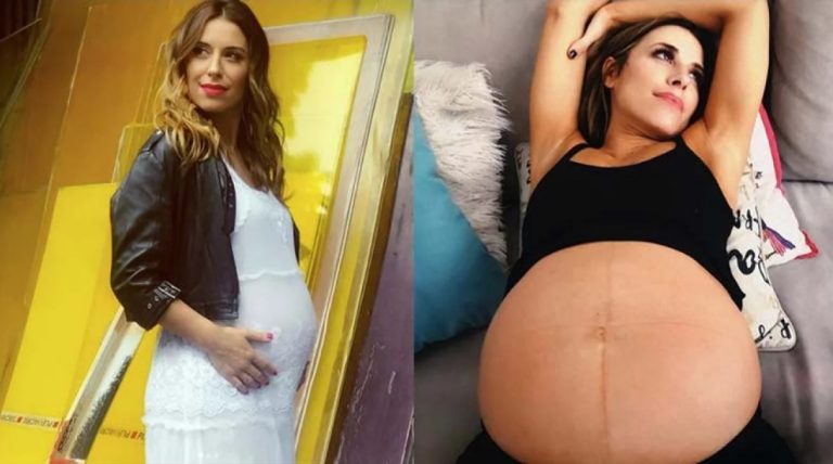 Mariana Brey y una divertida foto de su 'panza globo', embarazada de 9 meses