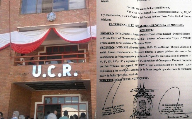 Arde la UCR en Misiones: el Tribunal Electoral intimó al partido a convocar elecciones internas