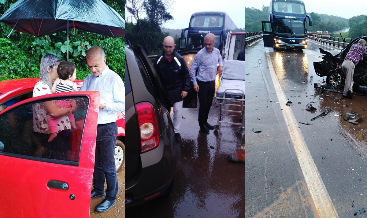 Choque en el puente “banana” de Piray: Arce asistió a accidentados sobre ruta 12